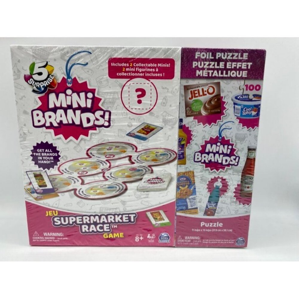 Zuru 5 Surprise Mini Brands! Supermarket Race Game & Foil Puzzle 8+ 100 Pieces